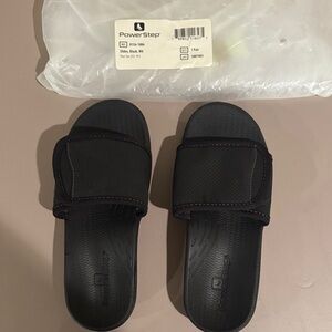 PowerStep Black Slide Sandals